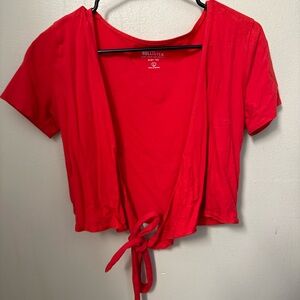 Hollister Red Tie-Back Crop Top